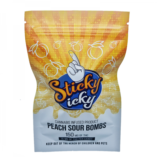Buy Sticky Icky Sour Peach Bombs 150mg THC Online